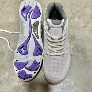 NEW Rip It Women's 10 Cleats White Purple Softball Metal Spikes